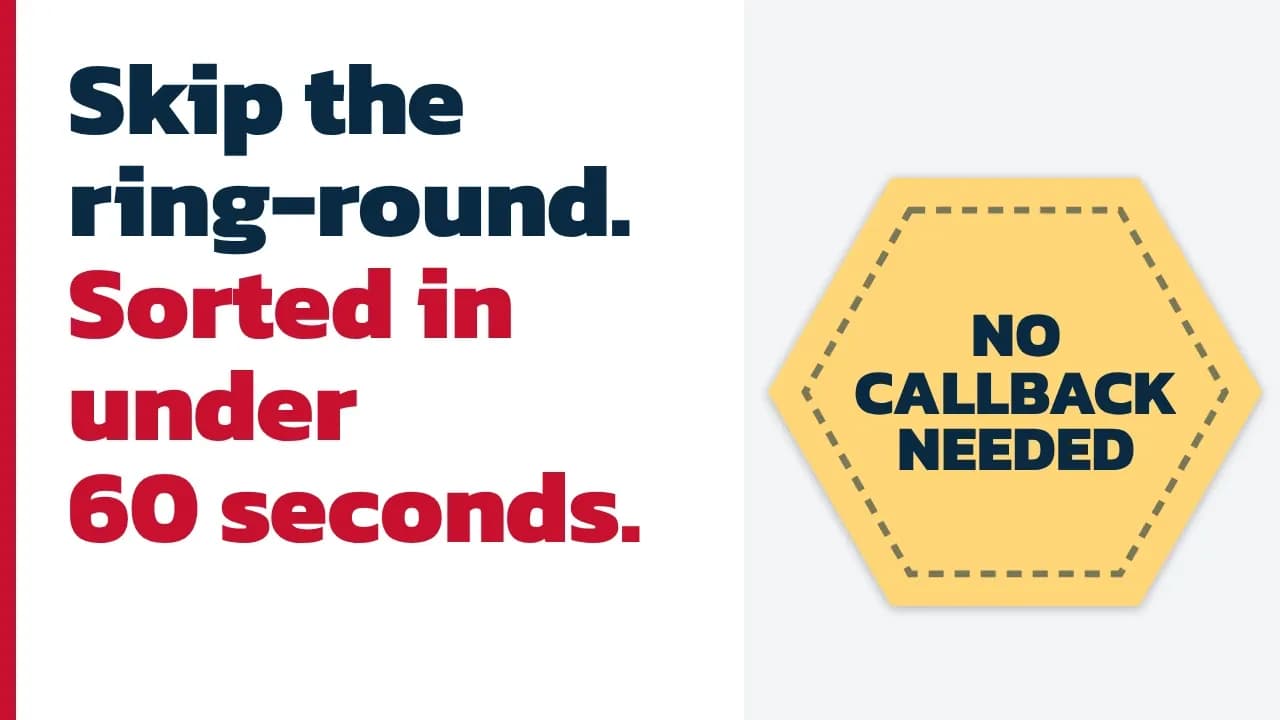 No ring around booked in less than 30 seconds with National Tool Hire
