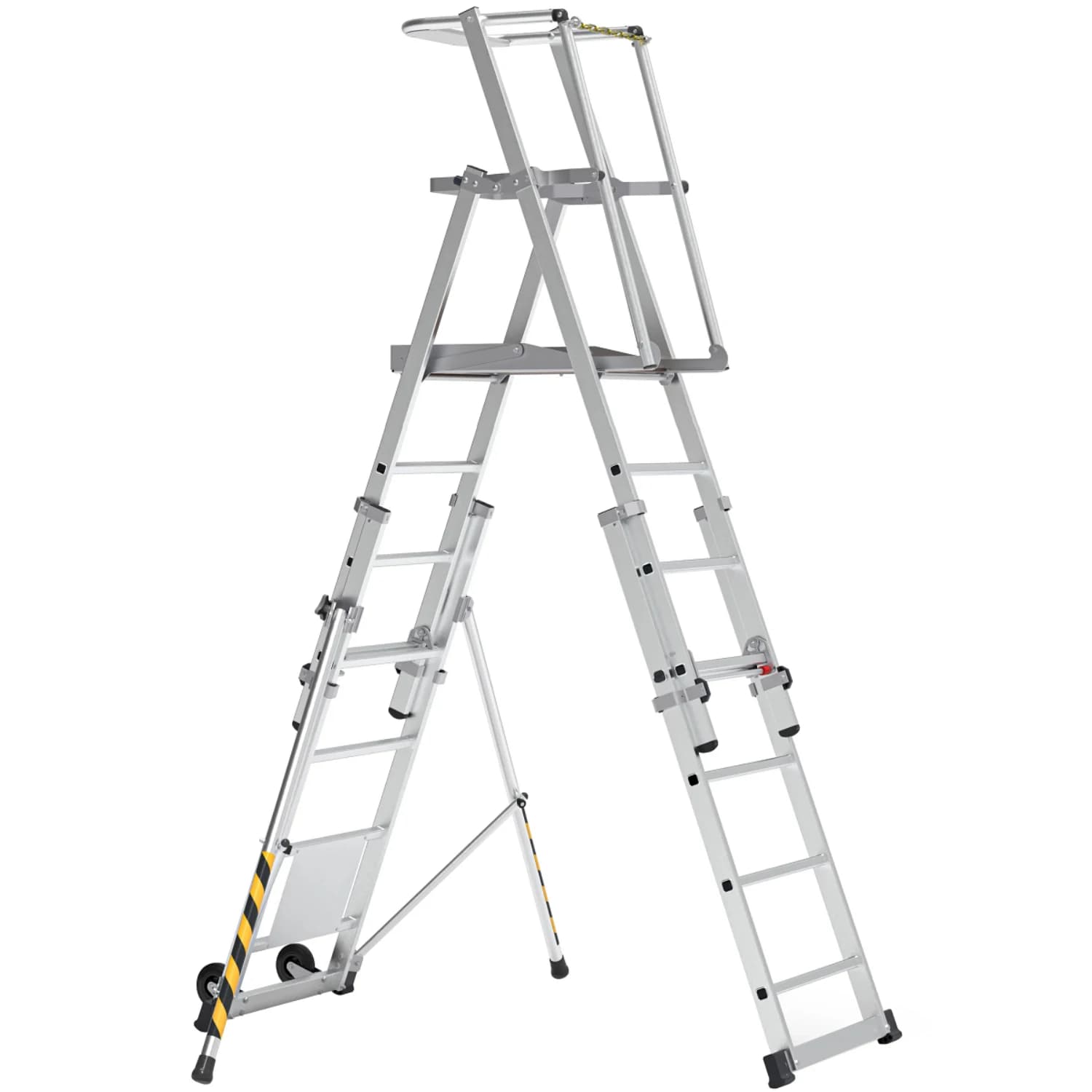 Mobile telescopic platform ladder